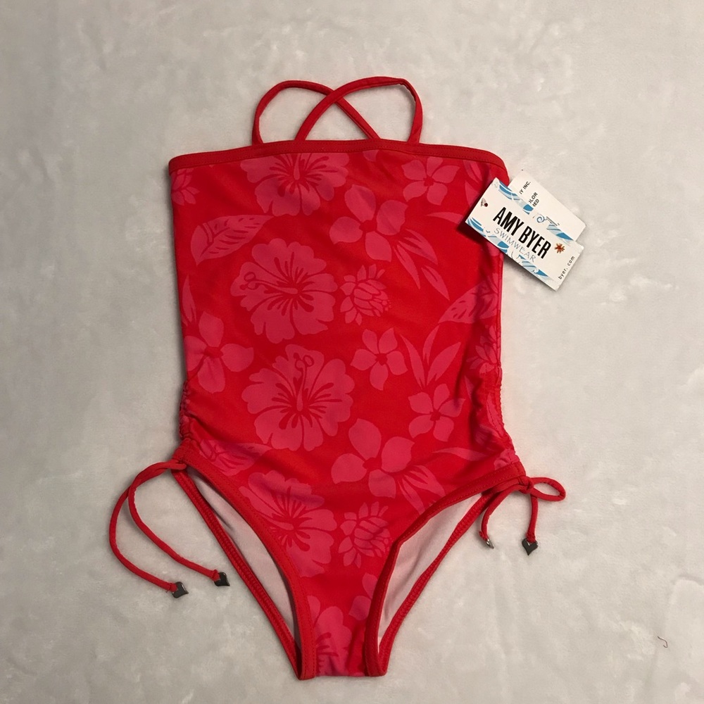 Pink Hawaiian flowers one piece swimsuit 🩱🌺